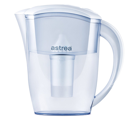 astrea compact pure non-electric home water purifier dispenser jug with filter - 2.5 liters - white