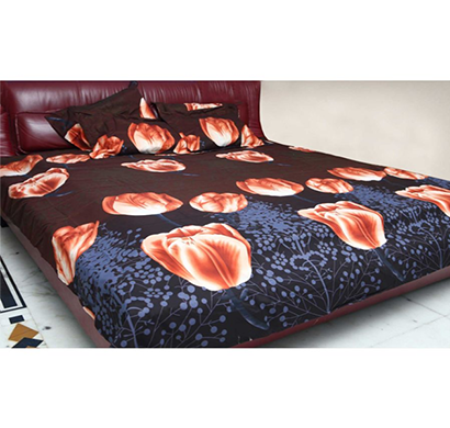 cosmosgalaxy i2657 printed poly cotton double bed sheet with two pillow covers