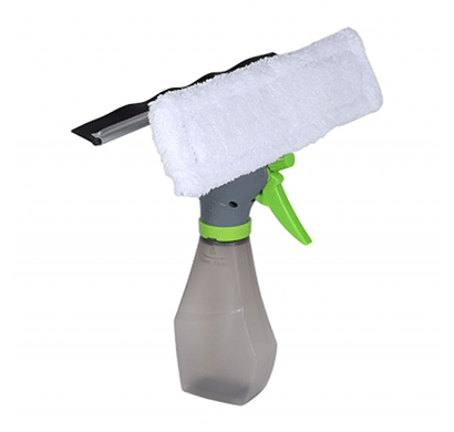 cosmosgalaxy (i3756-a) 3 in 1 spray bottle cleaning brush with glass cleaning wiper, white