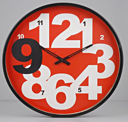 cosmosgalaxy i2284 round designer stainless steel and glass red optra wall clock