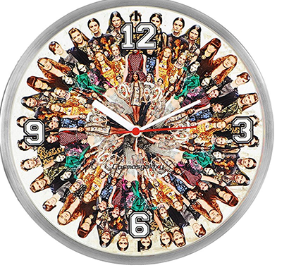 cosmosgalaxy i2919 round stainless steel and plastic multi-color printed wall clock