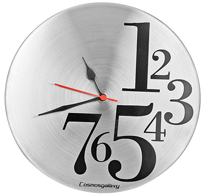 cosmosgalaxy i3375 1 to 7 designer stainless steel round wall clock,metallic