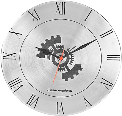 cosmosgalaxy i3460 analog 25 cm dia wall clock, shiny silver