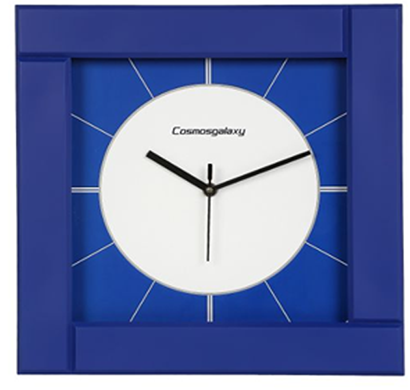 cosmosgalaxy i3468 zest designer square plastic wall clock, blue