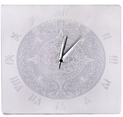 cosmosgalaxy i0161 aztec stainless steel square wall clock ,silver