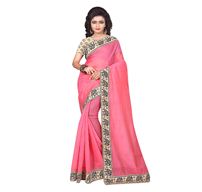 dhyana traditional south indian chanderi cotton saree pink
