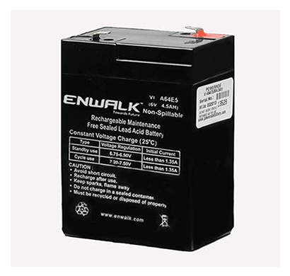 enwalk 6v/4.5ah lead acid battery 6 months warranty black