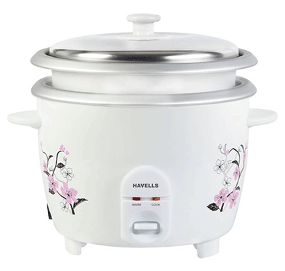havells ecook rice 1.8ltr electric rice cooker 700w (1.8 l, white)