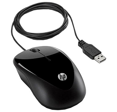 hp- x1000, usb wired mouse (h2c21aa) black, 1 year warranty