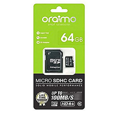 oraimo 64 gb class 10 memory card