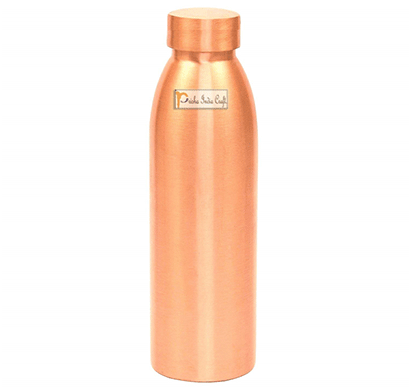 prisha india craft seam less pure copper water bottle new style storage water, travel essential, yoga, copper bottles/ capacity 1000 ml