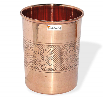 prisha india craft glass018-1 copper cup water tumbler/ capacity 300 ml