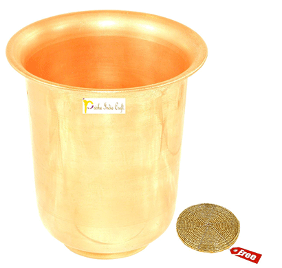 prisha india craft glass030-1 drinking copper glass tumbler handmade water glasses/ capacity 200 ml