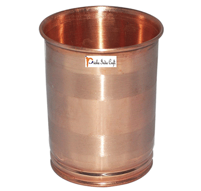 prisha india craft glass027-1 drinking copper glass tumbler handmade water glasses/ capacity 250 ml
