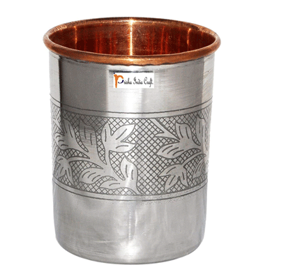 prisha india craft glass025-1 handmade water glass copper tumbler/ capacity 250 ml