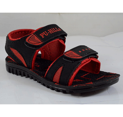 pu hills 5 to 10 size kids sandals black red