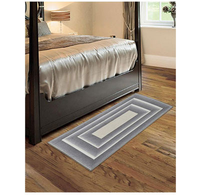 rugsmith (rs000124) rugs & carpets graphite grey color premium qualty geometrical pattern polyamide nylon frame rug runner