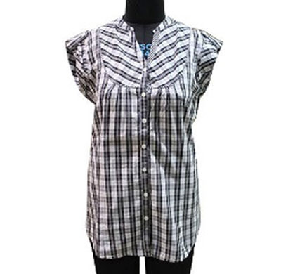 silver ladies black and white cotton stripe shirt (black)