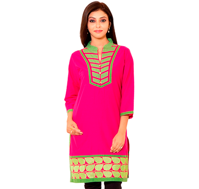 sml originals- sml_3004, beautiful stylish 100% cotton kurti,s size, pink