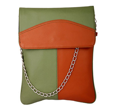 spice art green tan leatherite slingbag