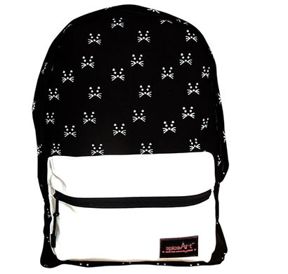 spice art unisex multipurpose canvas backpack black & white