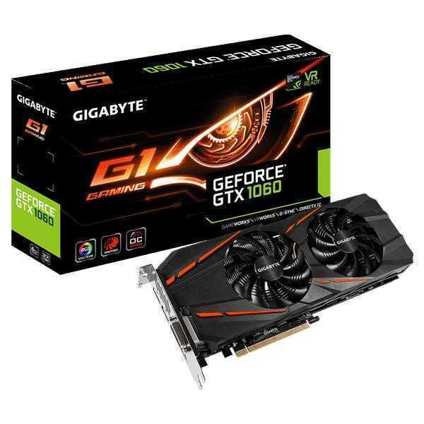 GIGABYTE GeForce GTX 1060G1 GAMING GV-N1060G1-6GD GDDR5 6GB Graphic Card