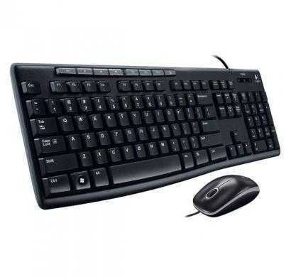 logitech mk200 media wired keyboard and mouse combo (black)