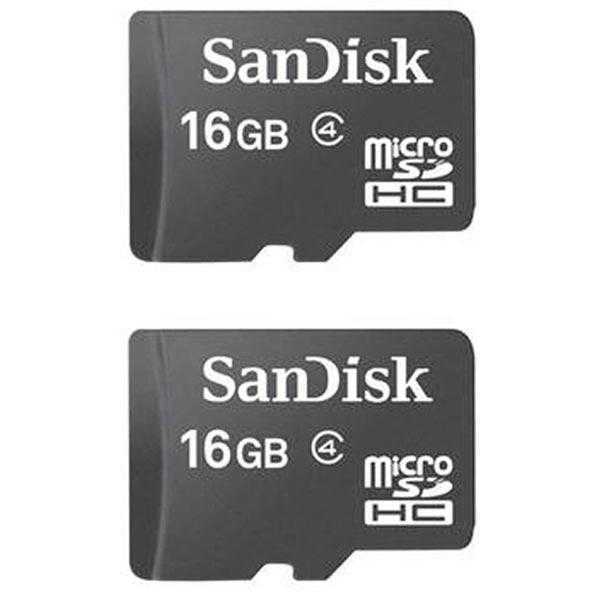 SanDisk MicroSDHC 16 Class 4 GB Memory Card (Pack of 2)