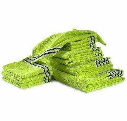 trident set of 12 lime green cotton towels