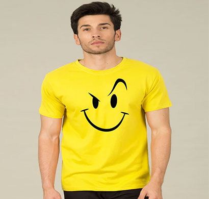 wink new half sleeve t-shirt yellow