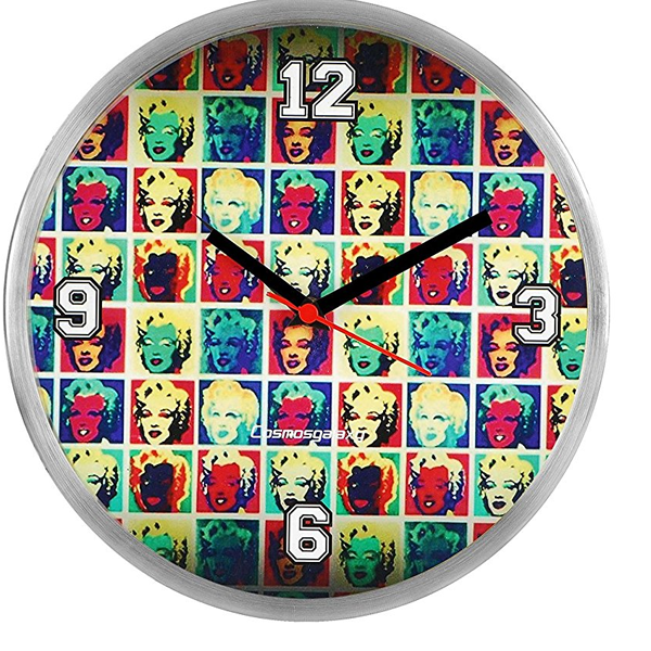 Cosmosgalaxy I2923 Round Stainless Steel and Plastic Multi-color Printed Wall Clock