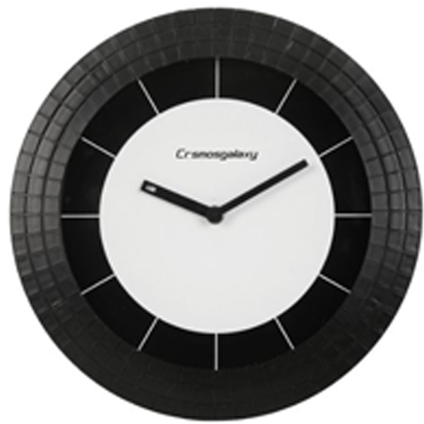 Cosmosgalaxy I3471 Zest Designer Round Plastic Wall Clock, Black