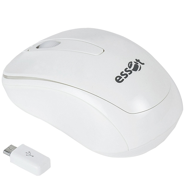 Essot- 004 Wireless Optical Mouse for Tablets, Smart Phones, Netbooks & Notebooks, White, 6 Month Warranty