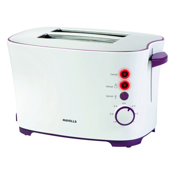Havells Feasto 850-Watt 2 Slices Pop-up Toaster (White)