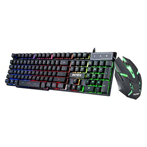 Intex Gaming Keyboard & Mouse Combo-400 USB Wired Desktop Keyboard (Black)