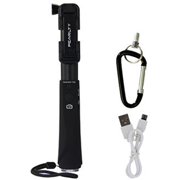 iPearl- IP14-PO-08905A, Folding Plus Selfie Stick, Wireless Integrated Edition, 90 cm Length, Black