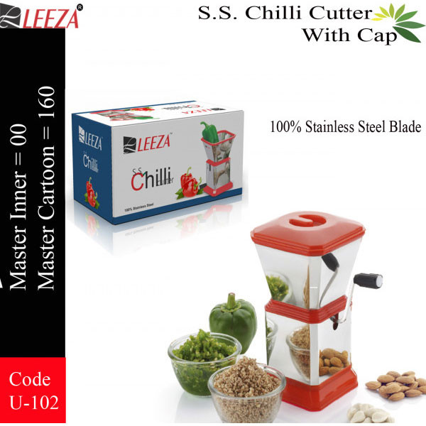 Leeza Stainless Steel Chilli Cutter With Cap
