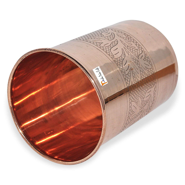 Prisha India Craft Glass018-1 Copper Cup Water Tumbler/ Capacity 300 ML