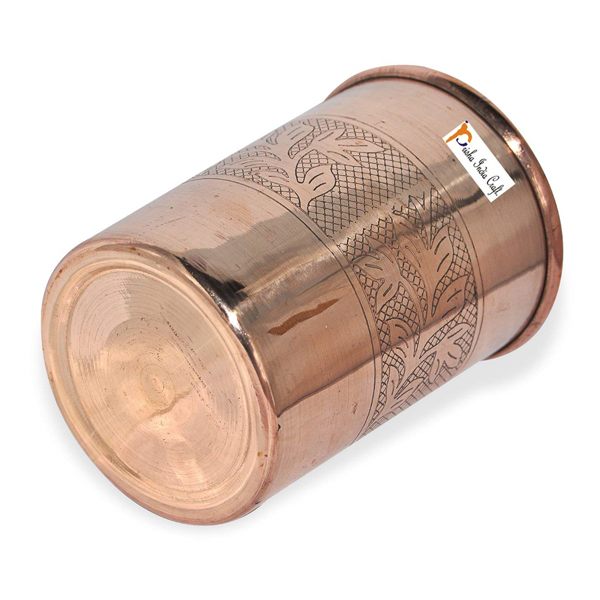Prisha India Craft Glass018-1 Copper Cup Water Tumbler/ Capacity 300 ML
