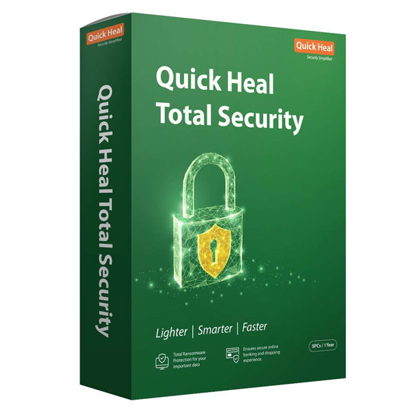 Quick Heal Antivirus Total Security Latest Version - 5 PC, 1 Year (CD/DVD)