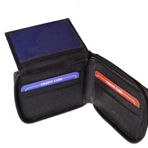 Saw - 1032, Bi-Fold Wallet Leather, Black