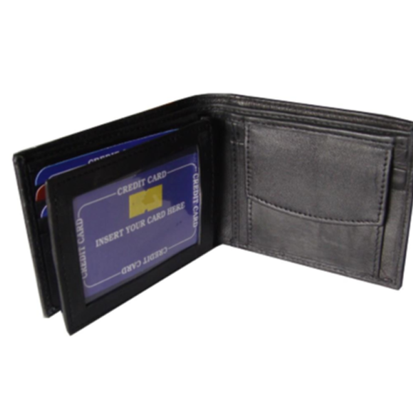 Saw -1008, Bi-Fold Wallet Leather, Black