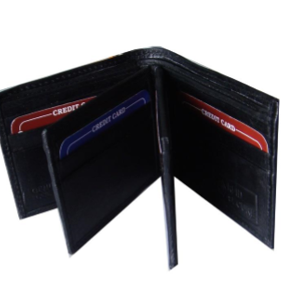 Saw - 1020, 4-Fold Wallet Leather, Black