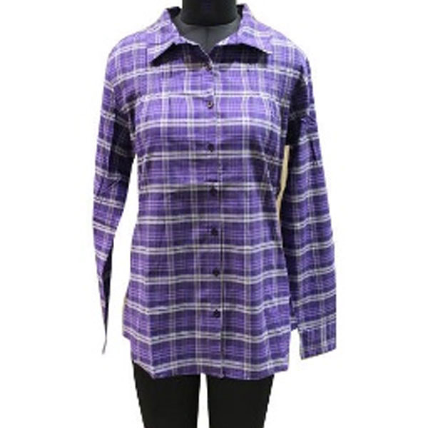 Silver Ladies Cotton Purple Check Shirt (Purple)