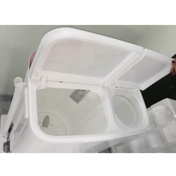 Unbranded 6.5Kg Semi Washing Machine Maroon and White (1 Year Warranty)