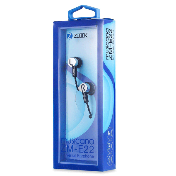 Zoook Universal Earphone ZM-E22 Blue With Extra Bass (Silver)